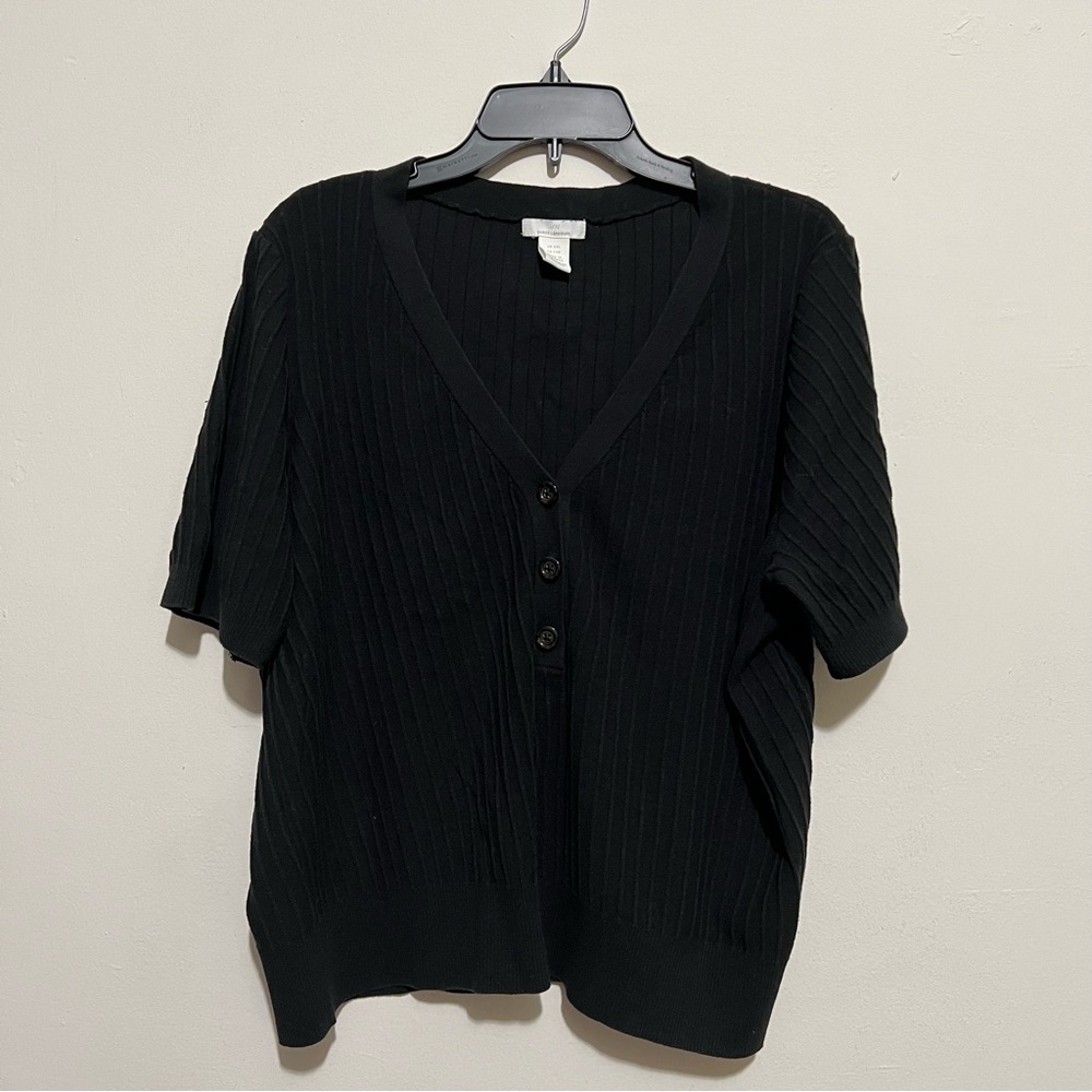 Black Button Top